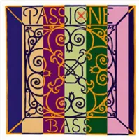 Double bass string set Pirastro Passione Orchestra Solo 349000 - Twisted solo steel strings with chrome steel winding with warm rounded sound, complex overtones and good projection. Powerful and warm pizzicato, sensitive response to bow movements, express