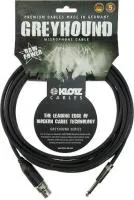 KLOTZ GRSXP100 GREYHOUND готовый микрофонный кабель, разъемы Switchcraft XLR female - Jack mono длина 10 m