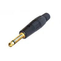 Neutrik NP2C-B кабельный разъем Jack 6.3мм TS (моно) штекер, черненый корпус, золоченые контакты