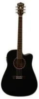 Washburn WD10CE B  электроакустическая гитара Dreadnought, чёрная