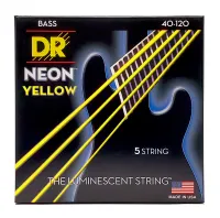 DR NYB5-40 - струны для 5-струнной бас-гитары, Калибр: 40-120, Серия: HI-DEF NEON™, Обмотка: посеребрёная/никелированая сталь, Покрытие: люминесцентно
