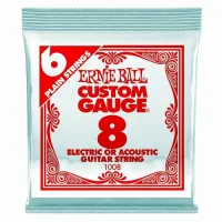 ERNIE BALL 1008 .008 Plain Steel Electric or Acoustic Guitar Strings 6 Pack