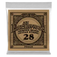 Ernie Ball 1828  струна одиночная для акустической гитары, Серия Earthwood, Калибр: 28, Сердцевина: шестигранник; сталь, покрытая латунью, Обмотка: