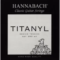Classical guitar string set Hannabach Titanyl E950MT - Polyamide trebles according to a new recipe. Bass with powerful, flexible nylon core and durable silver alloy winding. Medium tension