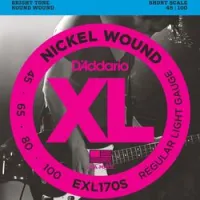 D`addario exl-170s  cтруны для бас-гитары nickel wound 45-100, short scale