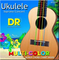 DR UMCSC - MULTI-COLOR™- струны для укулеле сопрано/концерт, нейлон, разноцветные (зелёный, красный, жёлтый, синий)