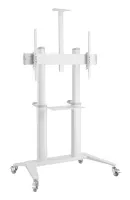 Стойка digis dsm-p7106c мобильная для тв 55"-100" до 140 кг, vesa до 1000x600мм, алюминий, белая, наклон -10°/+5°, регулировка высоты тв и полок для камеры и источников.