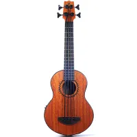 Mahalo MB1TBR Укулеле бас электроакустическая  с чехлом, верхняя дека - нато, нижняя дека - нато, гриф - махагони, струны Aquila Super Nylgut, цвет Trans. brown, матовая, серия Bass