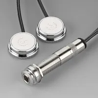 SCHALLER OYSTER D/S (арт.16050102) двойной пьезо-звукосниматель Oyster (крепление на корпус) с гнездом (jack female), покрытие: хром, полированный, диаметры 27 мм. (Старый артикул: 722)