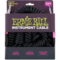 Ernie Ball 6044 кабель инструментальный, витой с прямыми джеками, 9 метров, черный