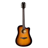 ROCKDALE Aurora D5 Gloss C SB акустическая гитара дредноут с вырезом, цвет санберст, глянцевое покрытие