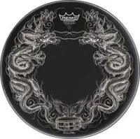 Remo PA-1322-TT-T08  22" Tattoo Skyn, передний пластик для бас барабана, дракон, чёрный