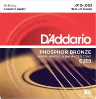 EJ39 Phosphor Bronze Комплект струн для акустической 12-струнной гитары, Medium, 12-52, D'Addario