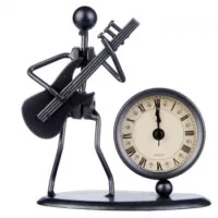 GEWA Sculpture Clock Bass часы-скульптура сувенирные басист, металл, 12x6,5x13 см