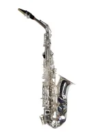 JBAS-200S Pierre Cesar альт-саксофон Eb, серебряное покрытие, регулир. механика, доп. клапаны F и верхний F#, кнопки перламутр, в компл. пласт. кейс, мундштук, лигатура, колпачок, тряпочка, гайтан