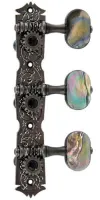 Classical guitar machine heads Gotoh 35G510MF-XCK-KB - Classical guitar machine heads with 35G peg, 1:16 ratio, XCK2 finish and black KB handles.