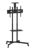 Стойка digis dsm-p164cl мобильная для тв 37"-70" до 50 кг, vesa до 600x400мм, наклон -10°/+10°, регулировка высоты тв, полки для камеры и источников