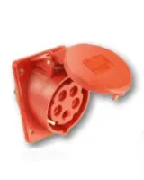 PCE Розетка встраиваемая наклонная 16A/400V/3P+N+E/P44, фланец 75x85 415-6f87