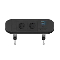 ABL 2A0BF2A3- Настольная розеточная станция серии Chroma с 2 розетками, 1xUSB-A, 1xUSB-C, черная (2A000203)