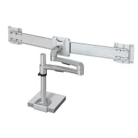 Kondator 438-LC22- Настольный шарнирный кронштейн серии OSLO для 2 мониторов, макс. нагрузка 8 кг, зажим, серебристый