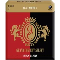 Rico rgt10bcl300  трости для кларнета bb, grand concert select thick blank (3), 10шт. в пачке