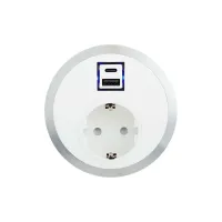 ABL 2F21F1A3- Встраиваемая розетка серии Port El с 1xUSB-A и 1xUSB-C, белая (2F210103)