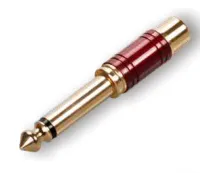 ECO RA065 Red Переходник, RCA Female - 6,3mm mono Jack Male, Цвет: Красно-золотой, Металл