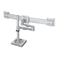 Kondator 438-LC24- Настольный шарнирный кронштейн серии OSLO для 2 мониторов (1x2), макс. нагрузка 8 кг, струбцина, серебристый