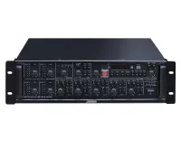 DSPPA MP-906 Активная аудиоматрица 4х4, 4 зоны c регулировкой  уровня выходного сигнала отдельной зоны, 4х60 Вт/100В,  3 микр, 2 лин входа. MP3 плеер, вход USB для FLACH памяти. Питание 220В