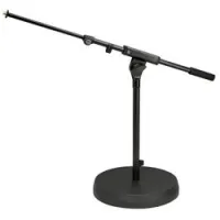 K&M 25960-300-55  микрофонная стойка "журавль", низкая, с круглым основанием, чёрная, 430 мм