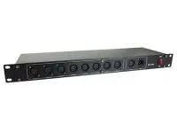 DMX-сплиттер Exell EXLSPL8 [8-канальный. Входное напряжение: 100-240 В, 50/60 Гц. Мощность: 15 Вт 3-контактный вход XLR и пассивный проходной канал. 8-канальный изолированный выход. Для монтажа в стойку 19" 1U]