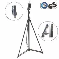 473B Tall Stand Black, штатив, высота 155-380 см, диаметр установки 102 см, нагрузка 25 кг, вес 11.5 кг, KUPO -