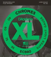 ECB80 Chromes Комплект струн для бас-гитары, Light, 40-95, Long Scale, D'Addario