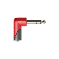 ROXTONE RPAN245 Переходник угловой 3,5mm stereo Female Jack - 6,3 stereo Male Jack, Цвет: черно-красный. поставляется по 400 шт. в коробке: 46х36х30см