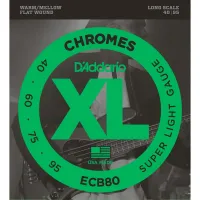 D'ADDARIO ECB80 - струны для БАС-гитары. SUPER Soft, хром, плоск.оплётка, 40-95