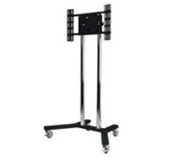 B-Tech BT8504/SC - Стойка-тележка для одного до 65" ЖК-монитора, цвет - серебряное основание/хромированные штанги