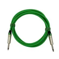 ESHINE ES-8002GR - Несимметричный гитарный кабель 3м, никелированный моно джек, цветной хвост, 20 AW, , шт