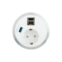 ABL 2F210122- Встраиваемая розетка серии Port El с 2xUSB-A и 1xUSB-A 3.0, белая