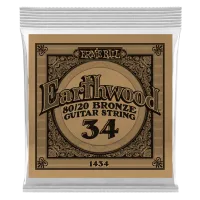 Ernie Ball 1434 - струна одиночная для акустической гитары, Серия Earthwood, Калибр: 34, Сердцевина: шестигранник; сталь, покрытая латунью, Обмотка: