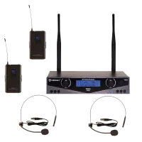 Radiowave UHS-802B радиосистема с 2 головными микрофонами с выборной частотой черного цвета