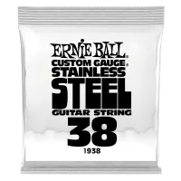 Ernie Ball 1938  струна одиночная для электрогитары, Серия Stainless Steel, Калибр: 38, Сердцевина: шестигранник; сталь, покрытая оловом, Обмотка: