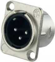 Neutrik NC3MDM3-L-1 панельный разъем XLR male, крепежные отверстия резьба М3