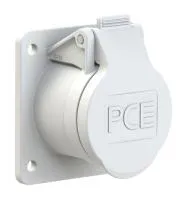 PCE Розетка встраиваемая 32А/24-42V/2P+E/IP44, фланец 60х70, никелированные контакты 393-10f8v
