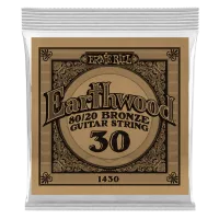 Ernie Ball 1430 - струна одиночная для акустической гитары, Серия Earthwood, Калибр: 30, Сердцевина: шестигранник; сталь, покрытая латунью, Обмотка: