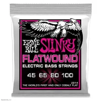 ERNIE BALL 2814 Flatwound Slinky Super 45-100 - Струны для бас-гитары