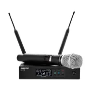 SHURE QLXD24E/SM86 G51 цифровая радиосистема с ручным микрофоном SM86, конденсаторным кардиоидным, 470-534 МГц. Черный