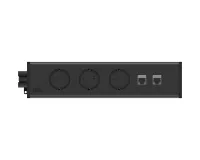 ABL 2M400302- Розеточная станция серии UDM с 3 розетками и 2xRJ45 Cat6A, черная