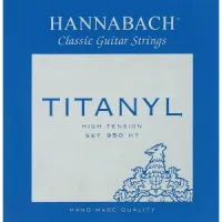Classical guitar string set Hannabach Titanyl E950HT - Дисканты выполнены из полиамида по новому рецепту. Басы с мощной, гибкой нейлоновой основой и намоткой из прочной нити из сплава с присадкой серебра. Сильное натяжение