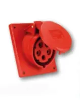 PCE Розетка встраиваемая наклонная 32A/400V/3P+N+E/IP44, фланец 92х100 425-6f9
