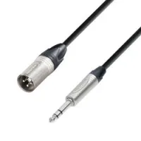 Adam hall k5 bmv 0500  микрофонный кабель xlr(m)-jack stereo, с разъёмами neutrik, 5 м